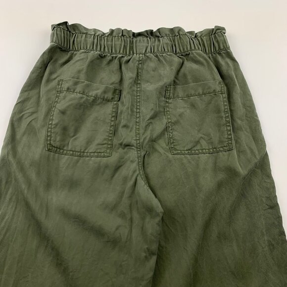 LOFT Olive Green Tencel High Rise Wide Leg Capri Pant S - Picture 7 of 7